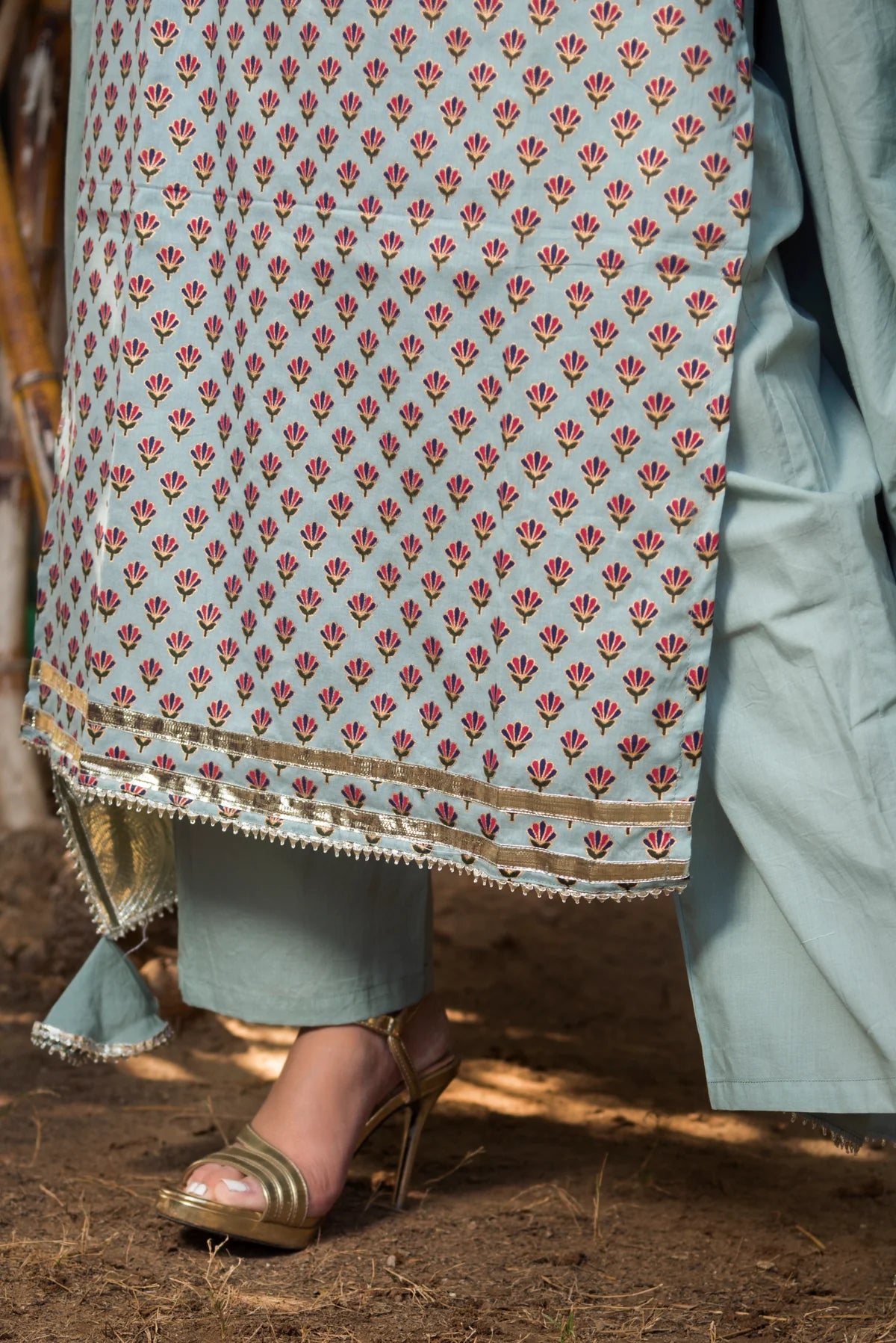 POPPY COTTON HAND BLOCK PRINT KURTA