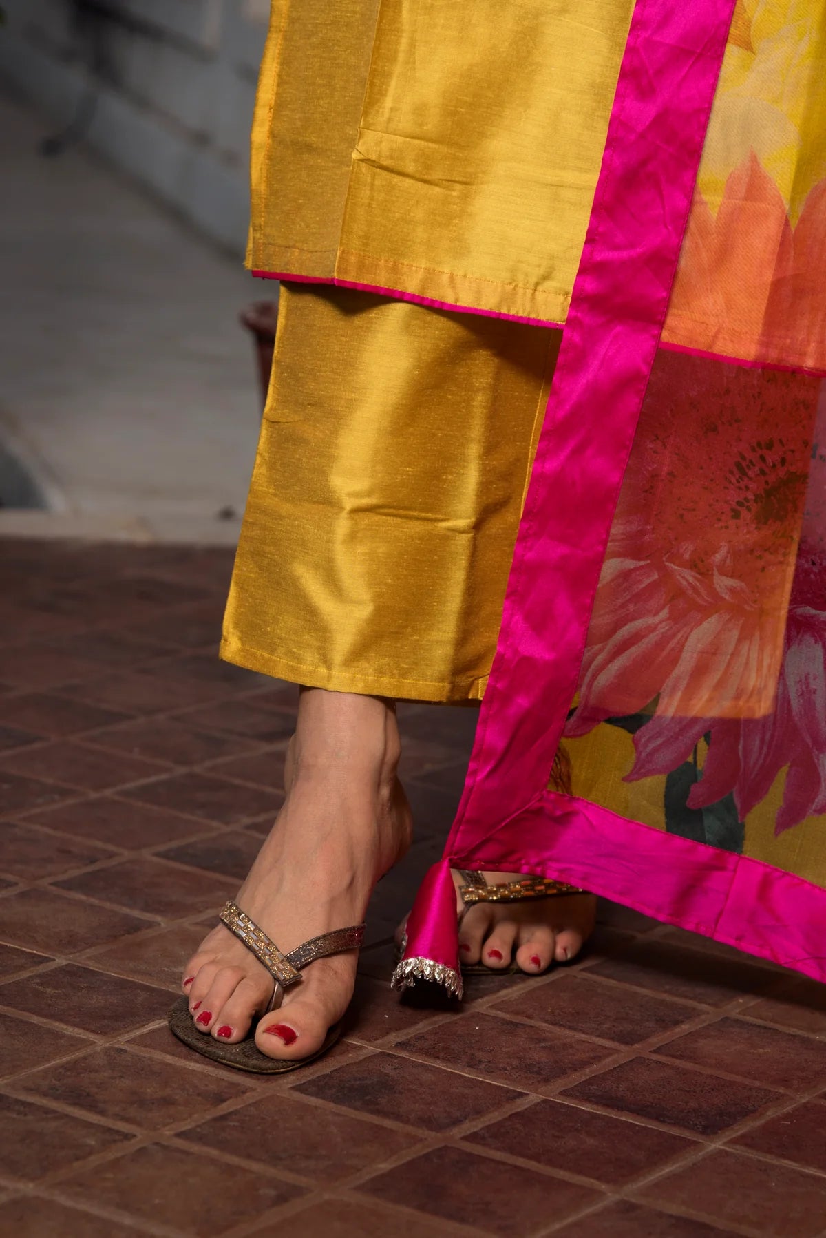 YELLOW COTTON SILK KURTA SET