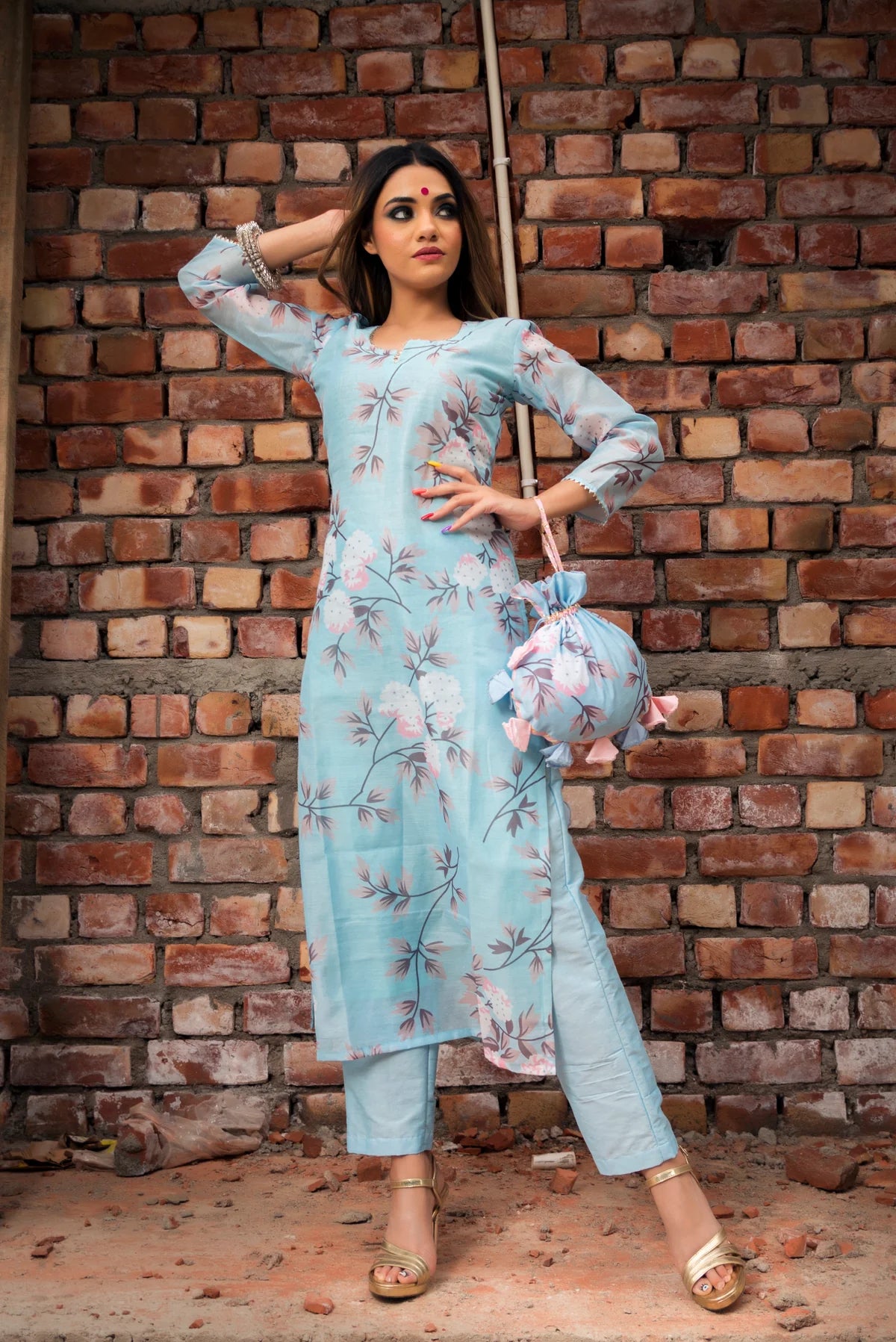 PEONY BLUE MODAL COTTON SUIT SET