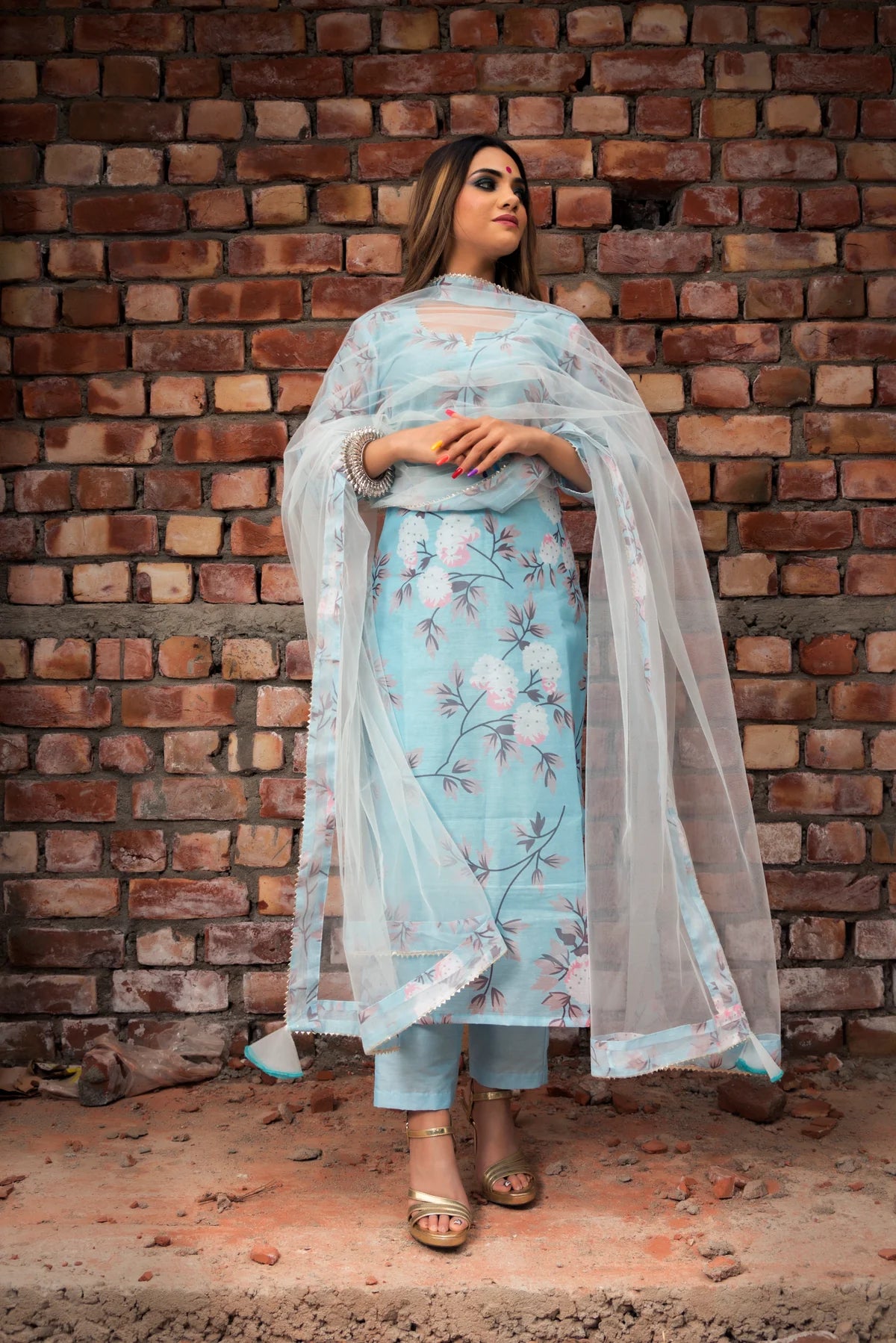 PEONY BLUE MODAL COTTON SUIT SET